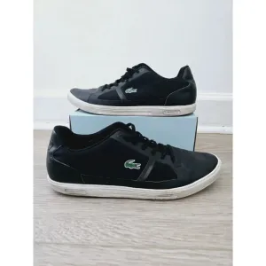 Lacoste Strideur 116 Black Low Rise Mens Lace Up Fashion Sneakers Shoes 12