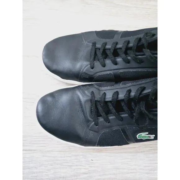 Lacoste Strideur 116 Black Low Rise Mens Lace Up Fashion Sneakers Shoes 12