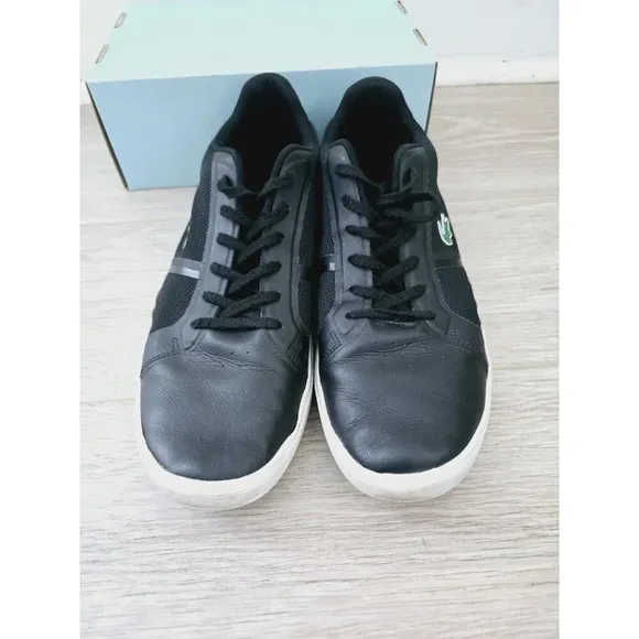 Lacoste Strideur 116 Black Low Rise Mens Lace Up Fashion Sneakers Shoes 12