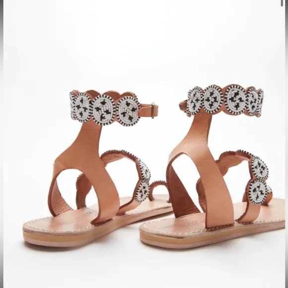 Laidback London Kiki Beaded Ankle Sandal New With Box Size 7 Euro 38