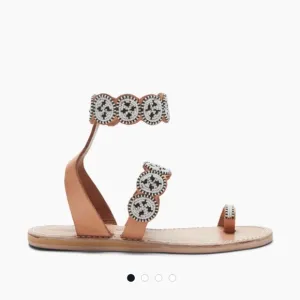 Laidback London Kiki Beaded Ankle Sandal New With Box Size 7 Euro 38