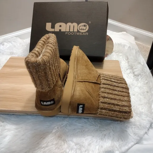 Lamo Suede Water Resistant Boots with Sweater Cuff - Empire Women's Size 7 🆕