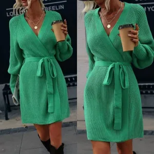 Lantern Loom Open Front Cardi - Green