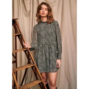 Last Chance! EUC Sezane Odile Chiffon Paisley Mini Dress Black Ecru 34, XS