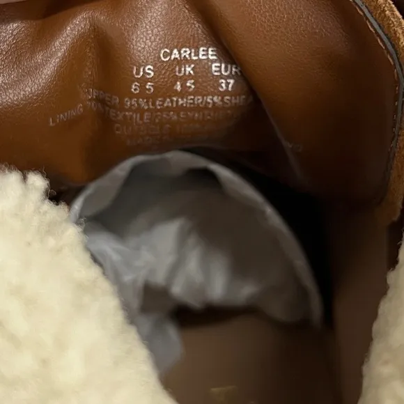 Lauren Ralph Lauren Carlee Lace-up Suede Ankle Boots in Cognac size 6.5 NWOB