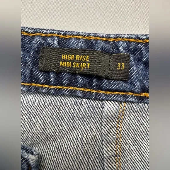 Lee High Rise Midi Denim Skirt