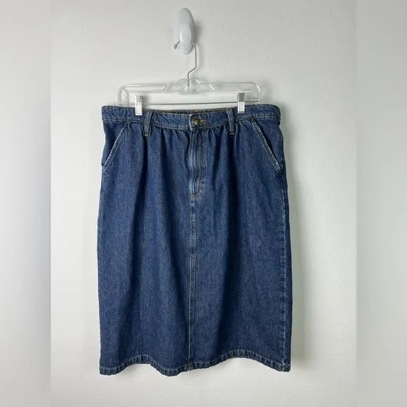 Lee High Rise Midi Denim Skirt