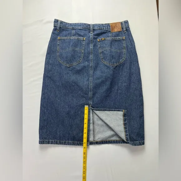 Lee High Rise Midi Denim Skirt