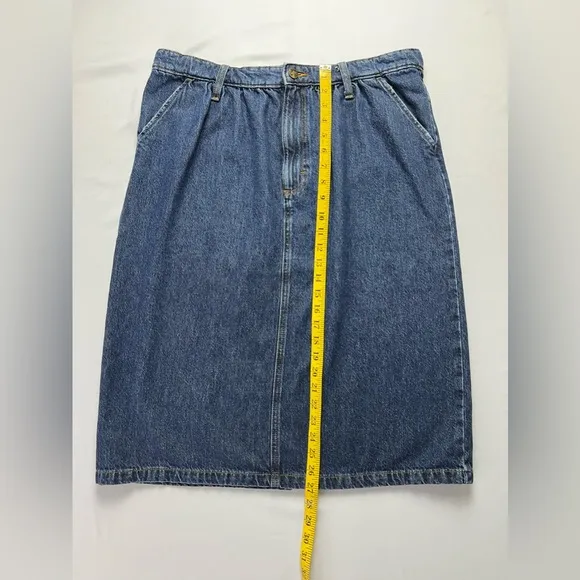 Lee High Rise Midi Denim Skirt