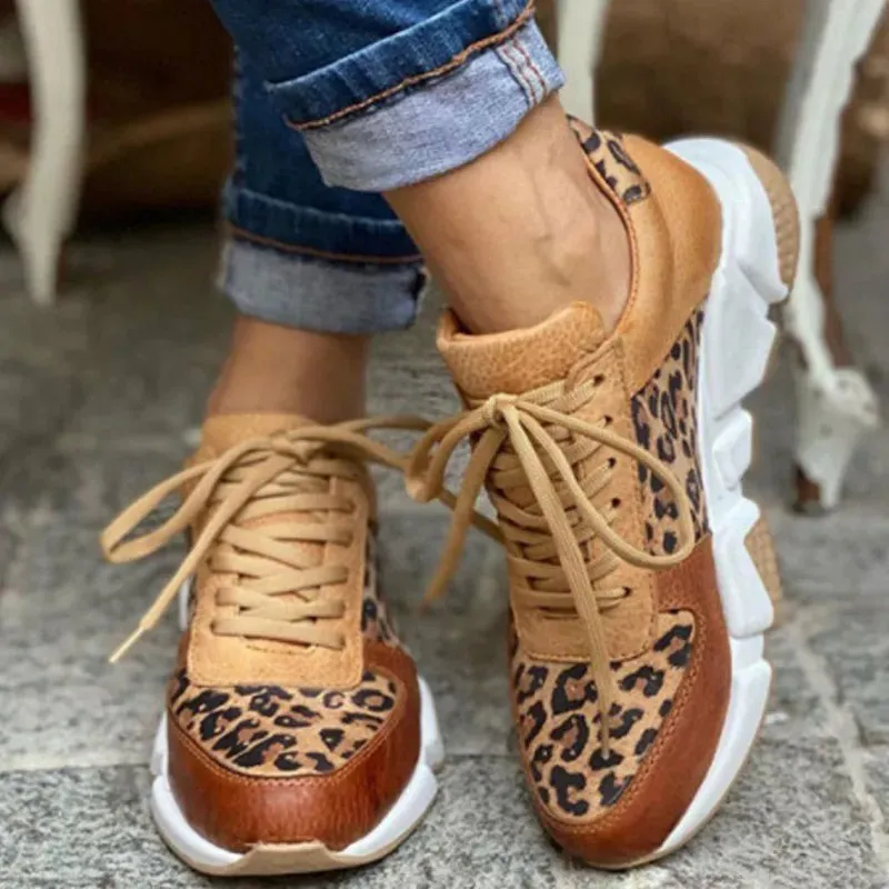 Lenora  - Lässige vulkanisierte Leopard Sneakers