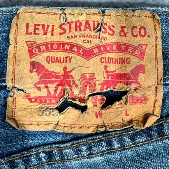 Levi's 559 Jeans Men's 40 X 36 Blue Denim Mid-Rise Relaxed Straight Fit M1653