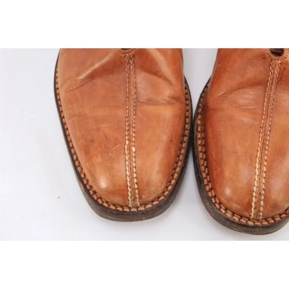 Lidfort for Barney's Mens Leather Lace Up Shoes Brown Tan Mens Sz 9