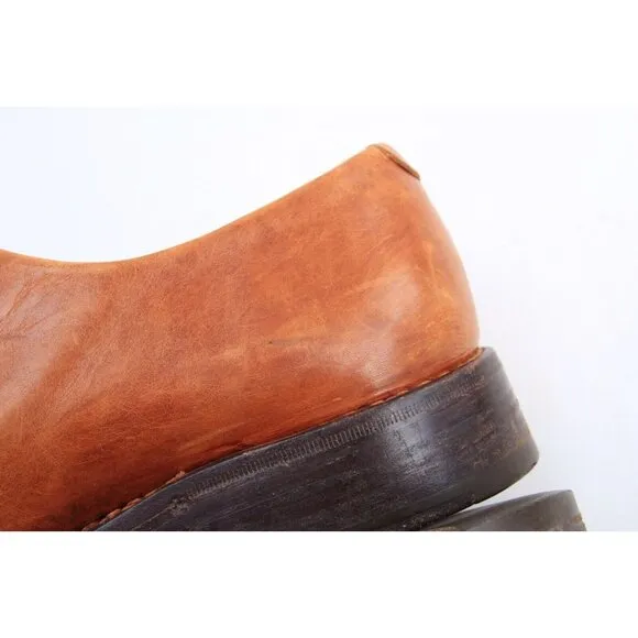 Lidfort for Barney's Mens Leather Lace Up Shoes Brown Tan Mens Sz 9