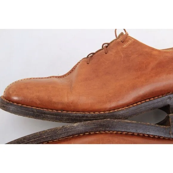 Lidfort for Barney's Mens Leather Lace Up Shoes Brown Tan Mens Sz 9