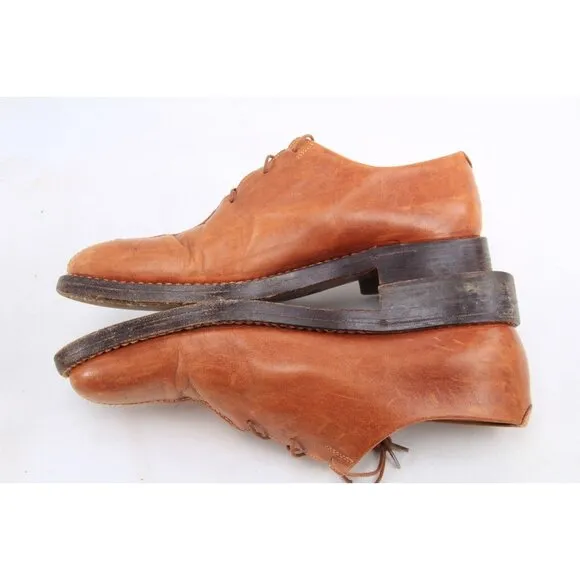 Lidfort for Barney's Mens Leather Lace Up Shoes Brown Tan Mens Sz 9