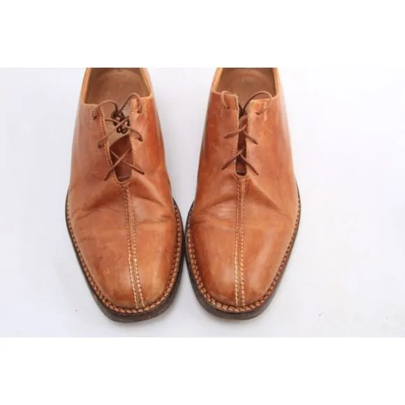 Lidfort for Barney's Mens Leather Lace Up Shoes Brown Tan Mens Sz 9