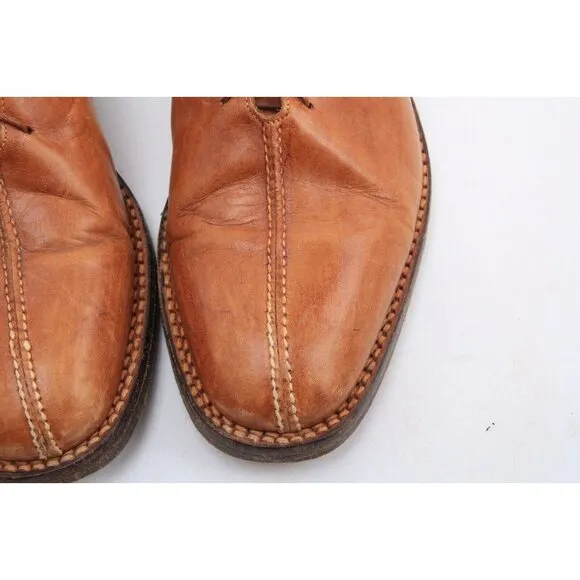 Lidfort for Barney's Mens Leather Lace Up Shoes Brown Tan Mens Sz 9