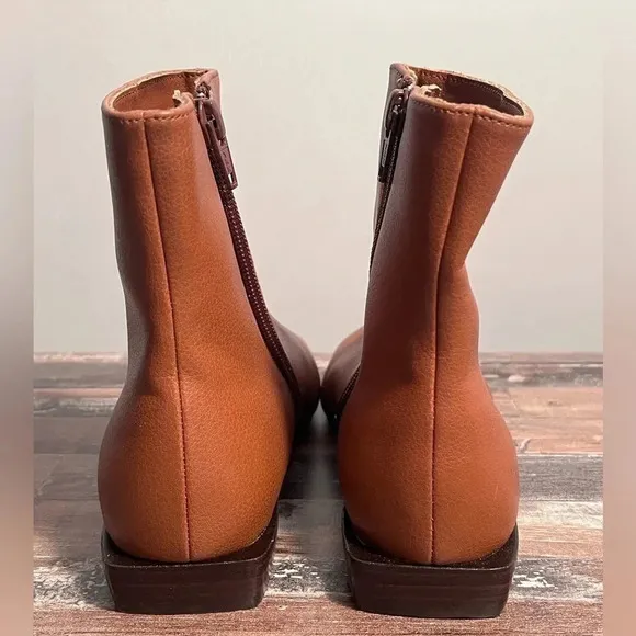 Linea Paolo Brown Leather Zip Up Ankle Boots Women Size 4.5