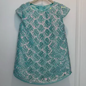 LITTLE MERMAID Disney Store Ariel Cocktail Sequin Sparkling Aqua Kids Dress 4T