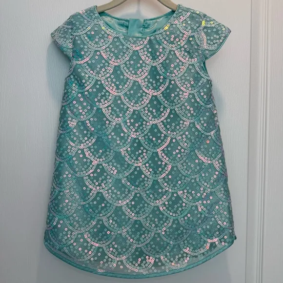 LITTLE MERMAID Disney Store Ariel Cocktail Sequin Sparkling Aqua Kids Dress 4T