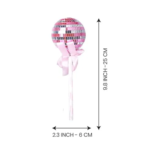 Little Surprise Box 2 Pcs Medium Size Shiny Disco Themed Christmas Tree Ornaments Set | Shiny Hanging Holiday Balls for Christmas Trees & Home Festive Decorations