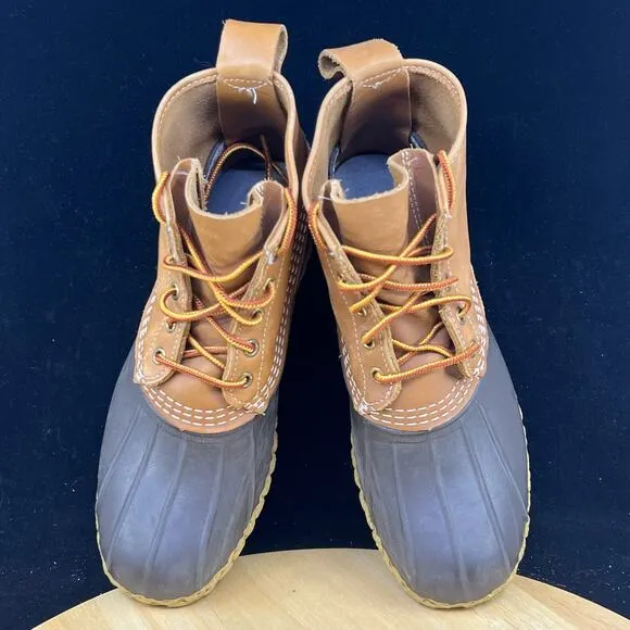 LL Bean 8&quot; Duck Boots  Light Brown Size 7 Mens/ 8.5 Wmns