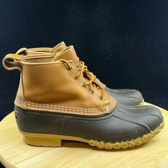 LL Bean 8&quot; Duck Boots  Light Brown Size 7 Mens/ 8.5 Wmns