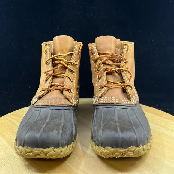 LL Bean 8&quot; Duck Boots  Light Brown Size 7 Mens/ 8.5 Wmns