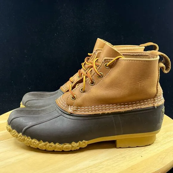 LL Bean 8&quot; Duck Boots  Light Brown Size 7 Mens/ 8.5 Wmns