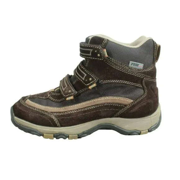 LL Bean Brown Suede Hook &amp; Loop Waterproof Insulated Hiking Boots Size 9 M