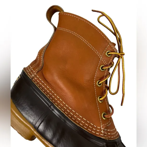 LL Bean Leather Boots Mens Size 7 Waterproof Winter Duck Snow Rain Vintage