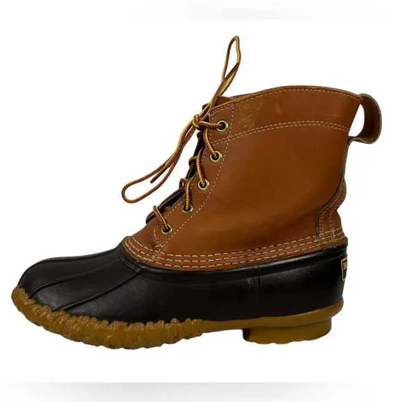 LL Bean Leather Boots Mens Size 7 Waterproof Winter Duck Snow Rain Vintage