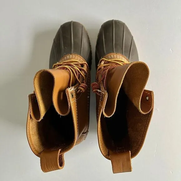 L.L. Bean Original Bean Boot 8&quot; Tall Tan/Brown Women's Size 10 EUC