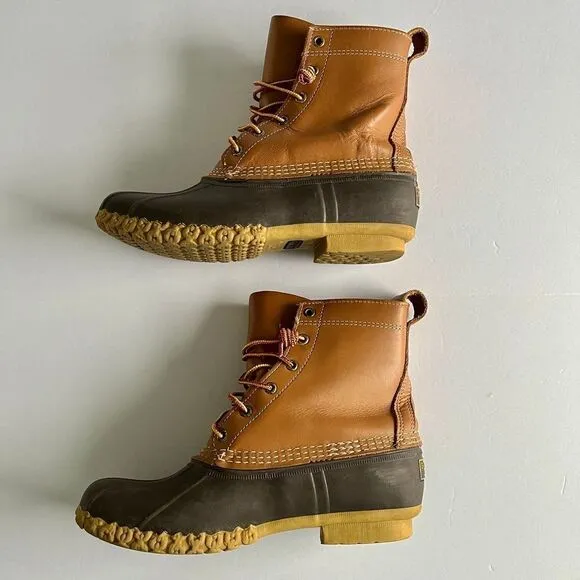 L.L. Bean Original Bean Boot 8&quot; Tall Tan/Brown Women's Size 10 EUC