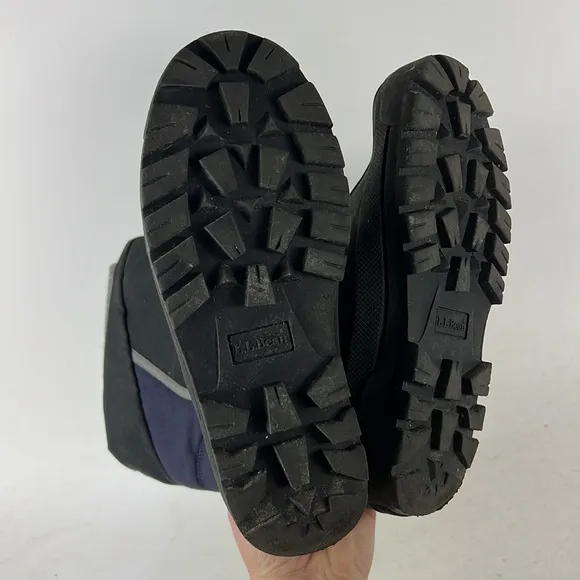 Llbean navy black waterproof classic snow winter boots us kids youth size 5