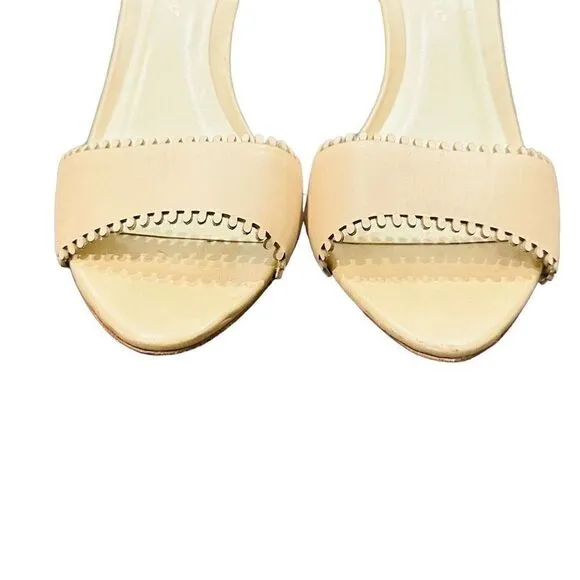 LOEFFLER RANDALL EUC Leora Leather Embossed d'Orsay Sandal High Heel Shoes Snake