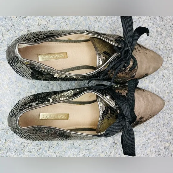 Louise Et Cie Sequin Lo-Adwin Women Oxford Shoes Size 10M/40 Leather