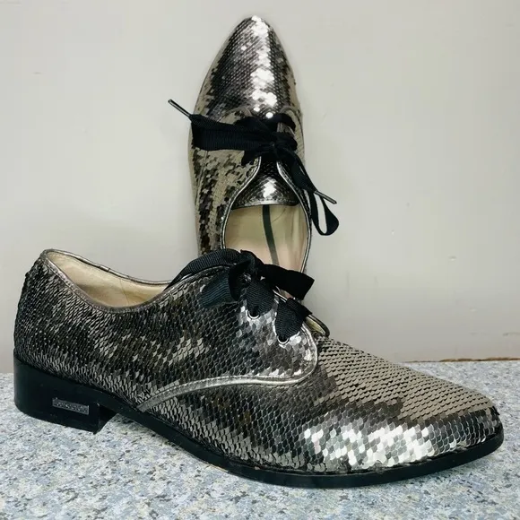 Louise Et Cie Sequin Lo-Adwin Women Oxford Shoes Size 10M/40 Leather