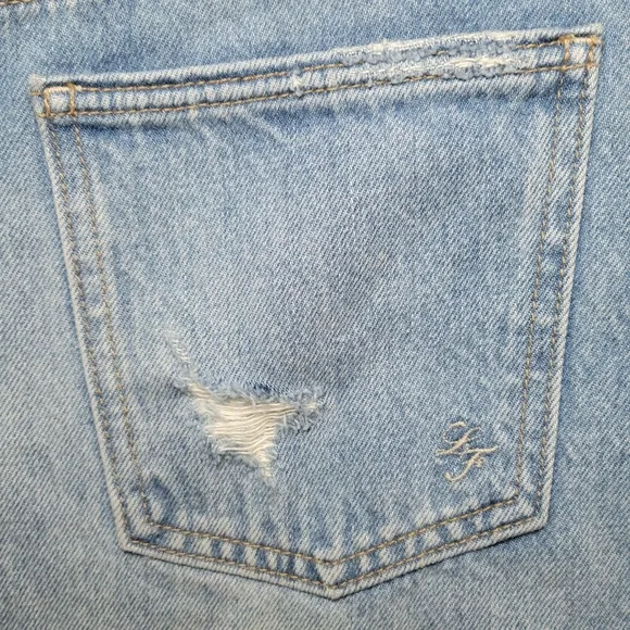 Lovers   Friends High Rise Distressed Denim Shorts Summer Beach Resort Size 27