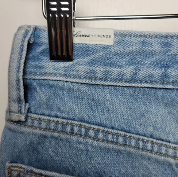 Lovers   Friends High Rise Distressed Denim Shorts Summer Beach Resort Size 27