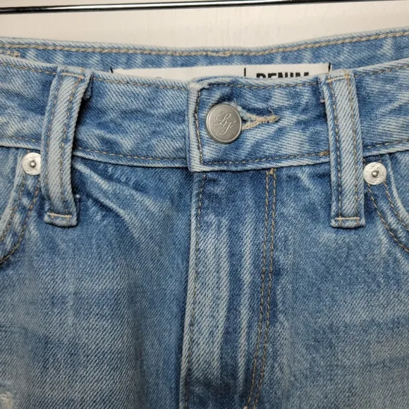 Lovers   Friends High Rise Distressed Denim Shorts Summer Beach Resort Size 27