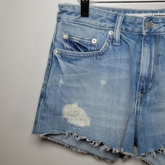 Lovers   Friends High Rise Distressed Denim Shorts Summer Beach Resort Size 27