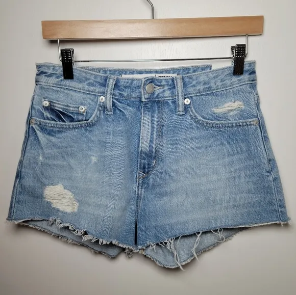 Lovers   Friends High Rise Distressed Denim Shorts Summer Beach Resort Size 27