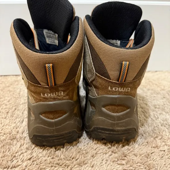 LOWA Zephyr GTX Mid Hiking Boots Gore-Tex Waterproof Brown Orange US 11.5