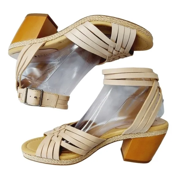 Lucky Brand Stone Crisscross Noxa Leather Ankle Strap Sandal Womens Size 8.5 NEW