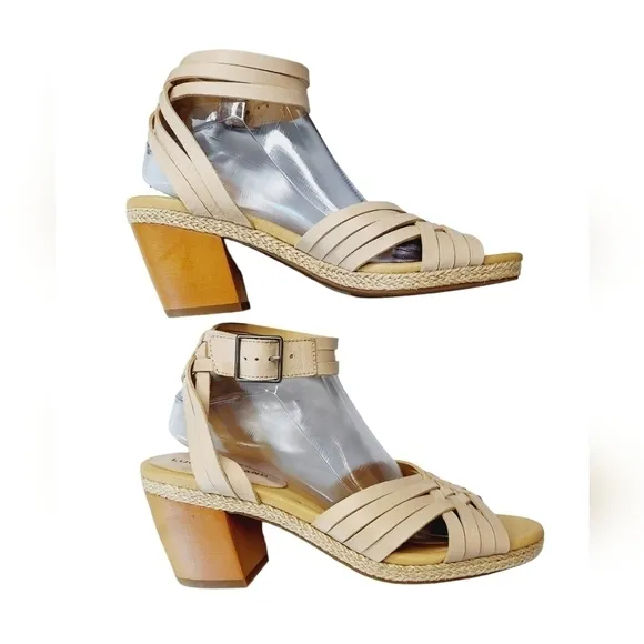 Lucky Brand Stone Crisscross Noxa Leather Ankle Strap Sandal Womens Size 8.5 NEW
