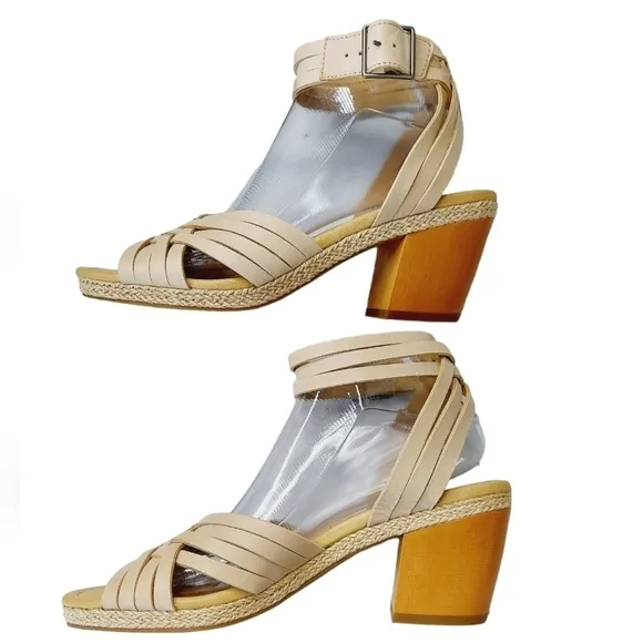 Lucky Brand Stone Crisscross Noxa Leather Ankle Strap Sandal Womens Size 8.5 NEW