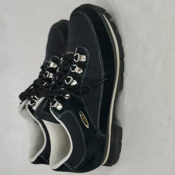 LUGZ Men's Black Low Top Leather Suede Hiking Shoe Boots Sneakers Size 9 Y2K