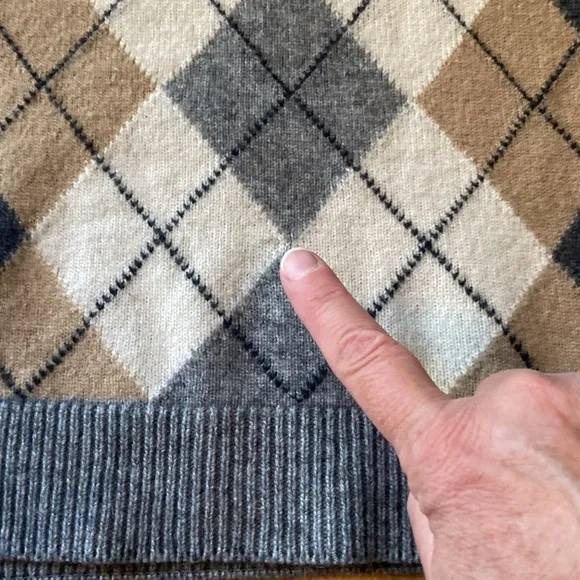 Luxury Possum Merino Wool Silk Blend Sweater NativeWorld New Zealand Argyle V