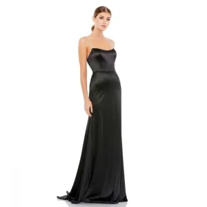 MAC DUGGAL CHARMEUSE RHINESTONE STRAP TRUMPET GOWN